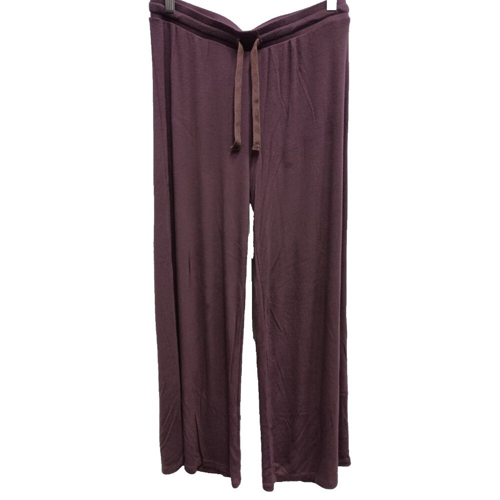LAMade Womens Wide Leg BOHO Loungewear Pants Medium Purple Soft Comfy Drawstring